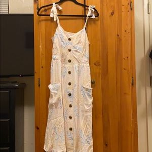 LC Lauren Conrad // Button Front Dress with Adjustable Straps (S - Multicolor)